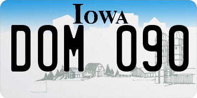 IA license plate DOM090