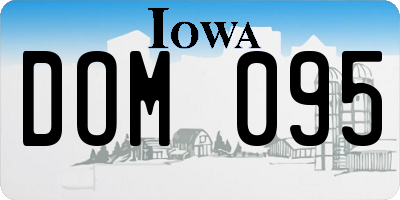 IA license plate DOM095