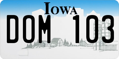 IA license plate DOM103