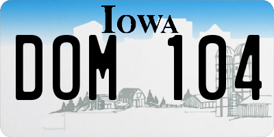 IA license plate DOM104
