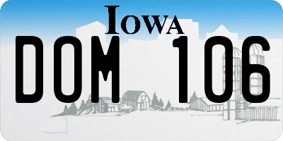 IA license plate DOM106