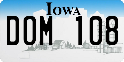 IA license plate DOM108