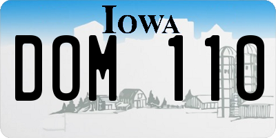 IA license plate DOM110