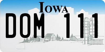 IA license plate DOM111