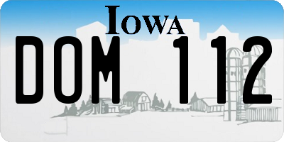 IA license plate DOM112