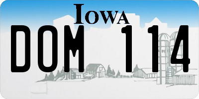 IA license plate DOM114