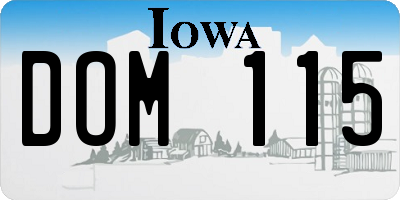 IA license plate DOM115