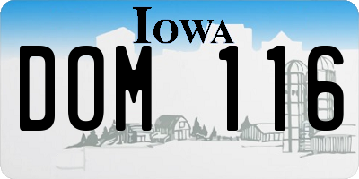 IA license plate DOM116