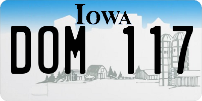 IA license plate DOM117