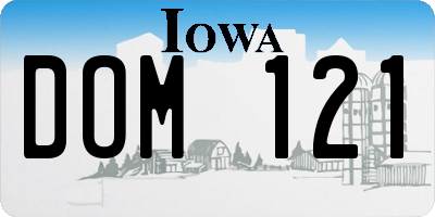 IA license plate DOM121