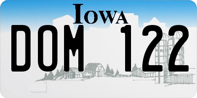 IA license plate DOM122