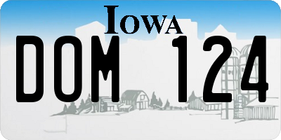 IA license plate DOM124