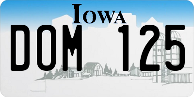 IA license plate DOM125