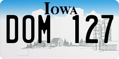 IA license plate DOM127