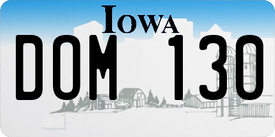 IA license plate DOM130