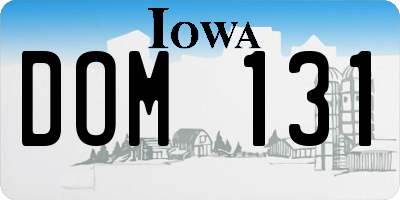 IA license plate DOM131