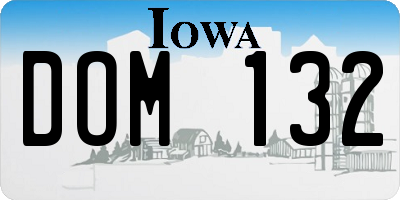 IA license plate DOM132