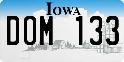 IA license plate DOM133
