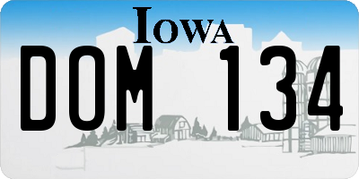 IA license plate DOM134