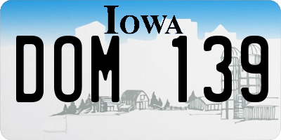 IA license plate DOM139