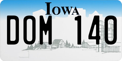 IA license plate DOM140