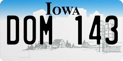 IA license plate DOM143