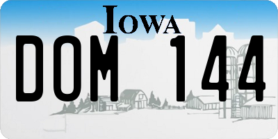 IA license plate DOM144