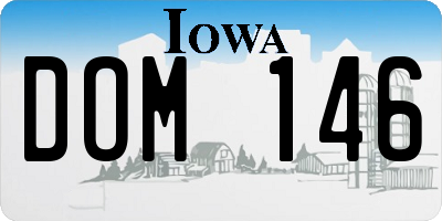 IA license plate DOM146