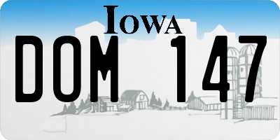 IA license plate DOM147