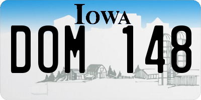 IA license plate DOM148