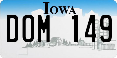 IA license plate DOM149