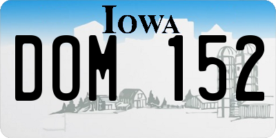 IA license plate DOM152