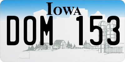 IA license plate DOM153