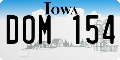 IA license plate DOM154