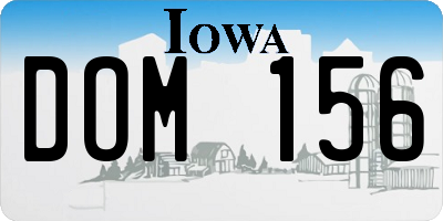 IA license plate DOM156