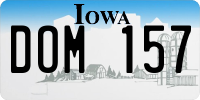 IA license plate DOM157