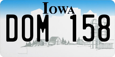 IA license plate DOM158
