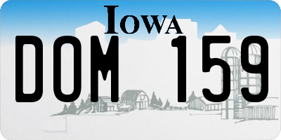 IA license plate DOM159