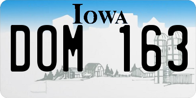 IA license plate DOM163