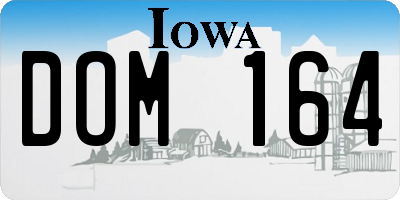 IA license plate DOM164