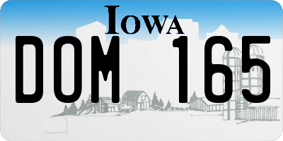 IA license plate DOM165