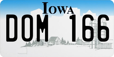 IA license plate DOM166
