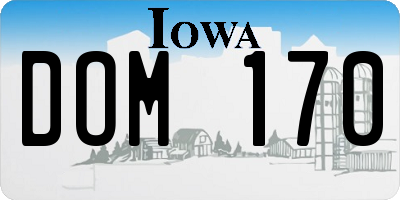 IA license plate DOM170