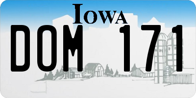 IA license plate DOM171