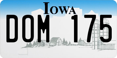 IA license plate DOM175