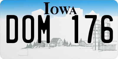 IA license plate DOM176