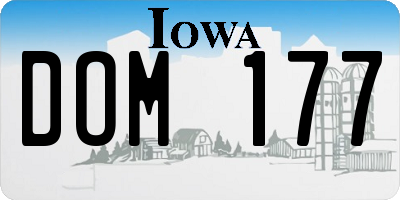 IA license plate DOM177