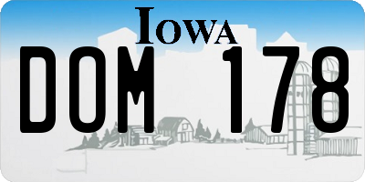 IA license plate DOM178