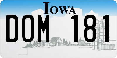 IA license plate DOM181