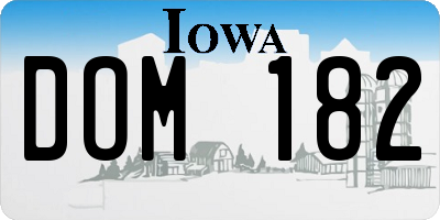 IA license plate DOM182